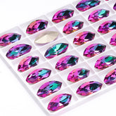 Heliotrope Navette Shape High Quality Glass Pointed Back Fancy Rhinestones WholesaleRhinestone